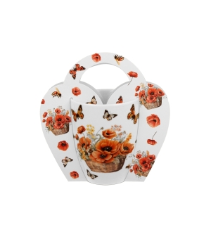 Porcelánový hrnek 350ml v taštičce - Vlčí máky