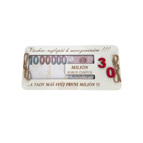 Dřevěná krabička na peníze 20x10cm Milion - 30
