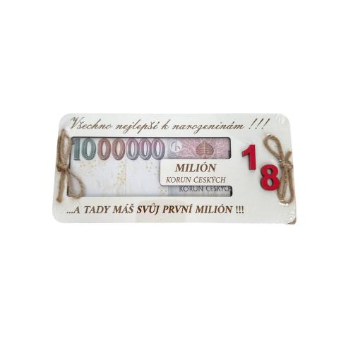 Dřevěná krabička na peníze 20x10cm Milion - 18