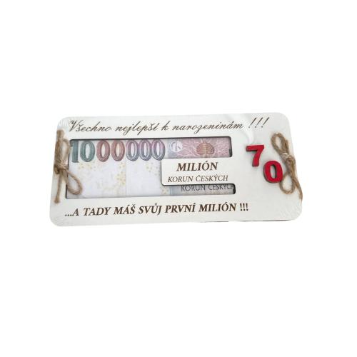 Dřevěná krabička na peníze 20x10cm Milion - 70