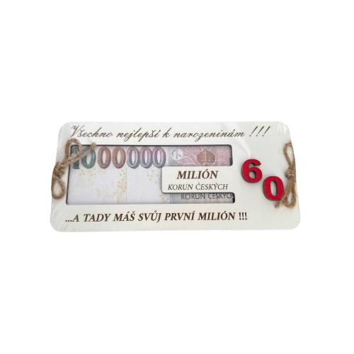 Dřevěná krabička na peníze 20x10cm Milion - 60