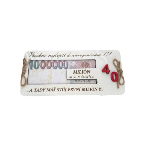 Dřevěná krabička na peníze 20x10cm Milion - 40