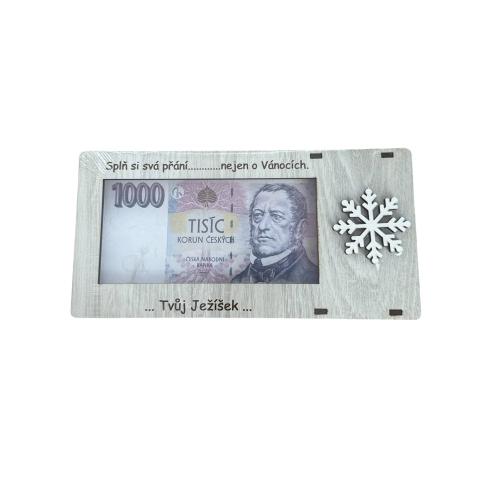 Dřevěná krabička na peníze 20x10cm žíhaná - Splň si svá přání