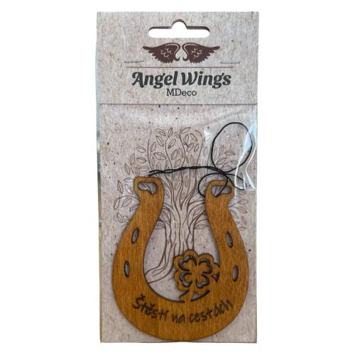 Dřevěná vůně 17x8cm angel wings - Štěstí na cestách