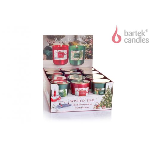Svíčka ve skle 150g s dřevěným knotem víčko - Winter Time