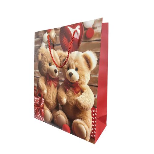 Papírová taška velká 32x26cm medvěd srdce - DKTAS240852