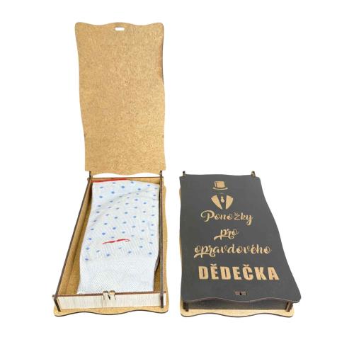 Ponožky v krabičce 21x12 cm černá - Dědeček