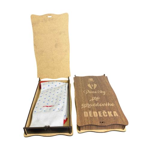 Ponožky v krabičce 21x12 cm hnědá - Dědeček