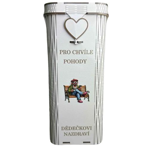 Dřevěná krabice na lahev 30x16cm - Pro chvíle pohody dědečkovi