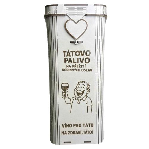 Dřevěná krabice na lahev 30x16cm - Tátovo palivo