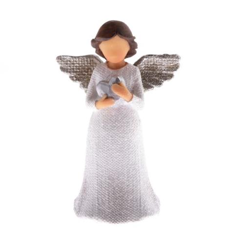 Polyresinový anděl srdce 12cm - AND192061