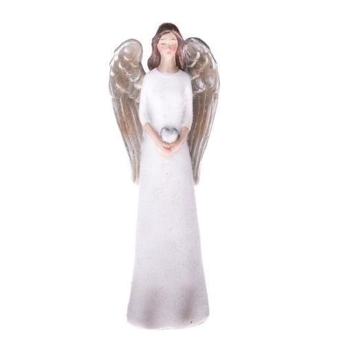 Polyresinový anděl srdce 15cm - AND22104