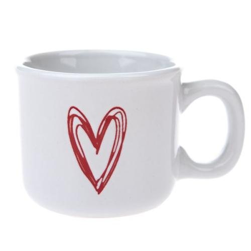 Keramický hrnek se srdcem bílý 90ml - LAD745