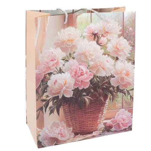 Papírová taška 23x18cm květy - JAZ106-1