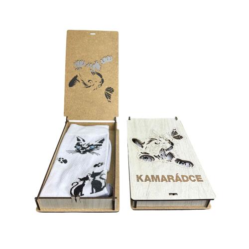 Ponožky v krabičce 21x12 cm žíhaná - Kamarádce