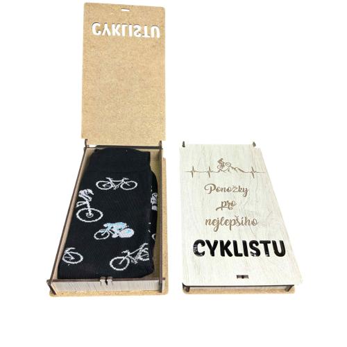 Ponožky v krabičce 21x12 cm žíhaná - Cyklista