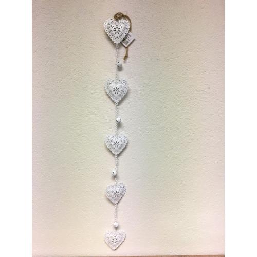 Kovový závěs srdíčka 60cm - 0641