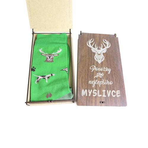 Ponožky v krabičce 21x12 cm hnědá - Myslivec