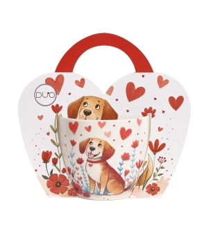 Hrnek 460ml v taštičce - Pes srdce