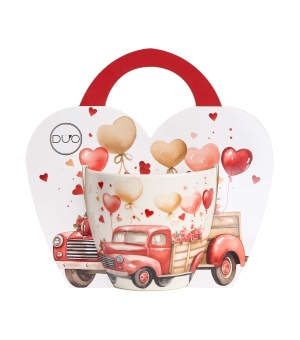 Porcelánový hrnek v taštičce 460ml - Náklaďák srdce