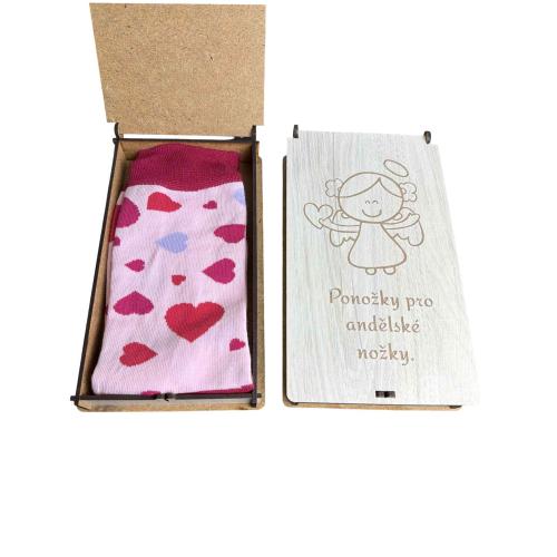 Ponožky v krabičce 21x12 cm žíhaná - Andělské nožky