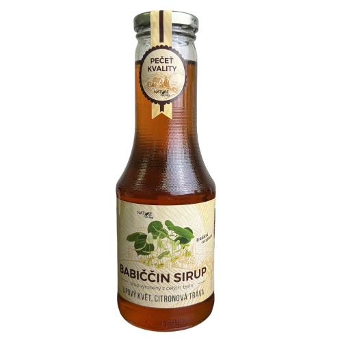 Babiččin ovocný sirup 500ml - Lipový květ a citronová tráva