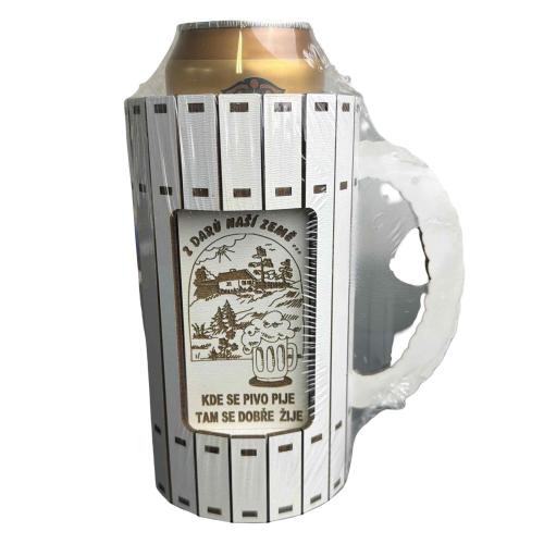Dřevěný korbel s pivem 0,5L - Z darů naší země