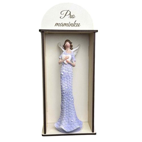 Anděl v dřevěné krabičce 21x9cm - Pro maminku