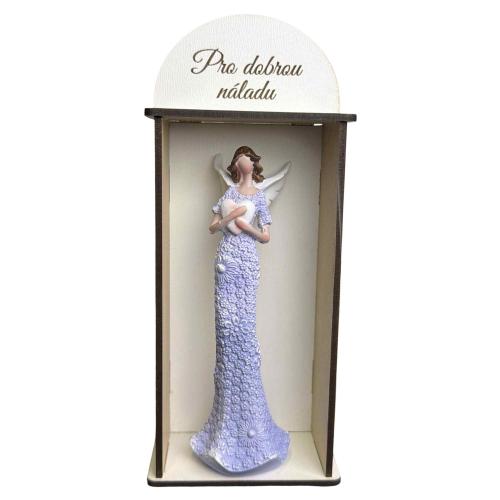 Anděl v dřevěné krabičce 21x9cm - Pro doboru náladu