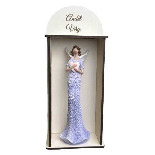 Anděl v dřevěné krabičce 21x9cm - Anděl Víry