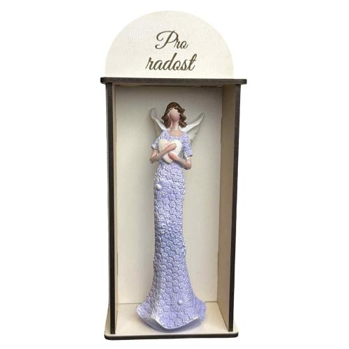 Anděl v dřevěné krabičce 21x9cm - Pro Radost