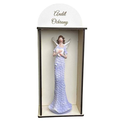 Anděl v dřevěné krabičce 21x9cm - Anděl Ochrany