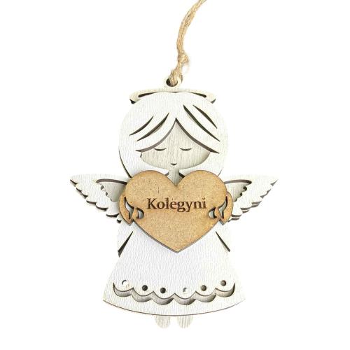 Dřevěný anděl třívrstvý světlý 13cm - Kolegyni