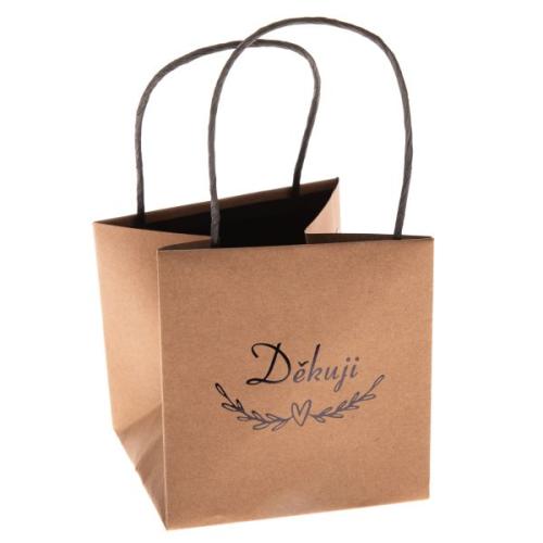 Papírová taška 12x12x12 cm Děkuji - ADR104