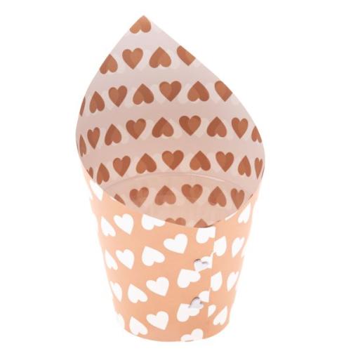 Papírový obal na květináč s plast. nádobkou 25x9,5cm Srdce - ADR117