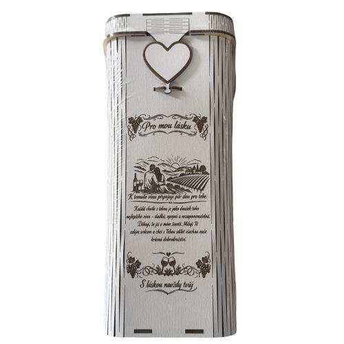 Dřevěná krabice na lahev 30x16cm - Pro mou lásku