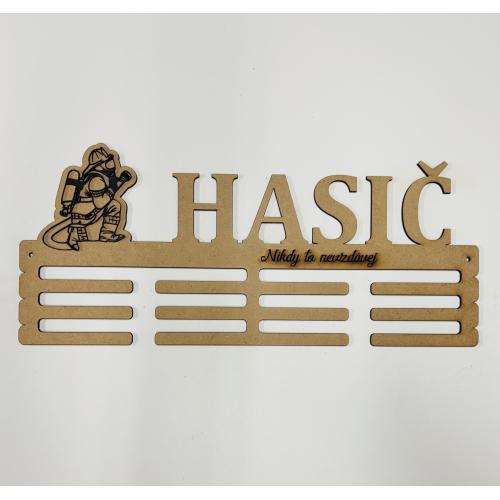 Dřevěný držák na medaile 50x20cm - Hasič