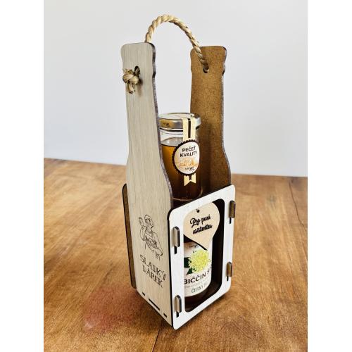 Dřevěná přepravka se sirupem 500ml - Asistentka