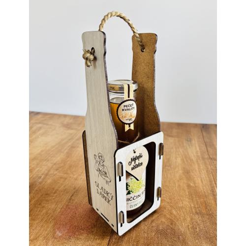 Dřevěná přepravka se sirupem 500ml - Učitelce