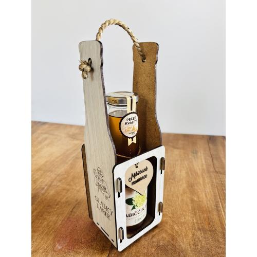 Dřevěná přepravka se sirupem 500ml - Mamince