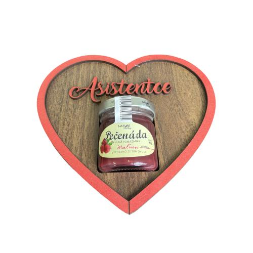 Dřevěné srdce 15cm s pečenádou - Asistentce