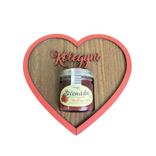 Dřevěné srdce 15cm s pečenádou - Kolegyni