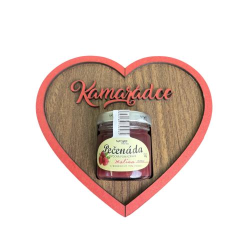 Dřevěné srdce 15cm s pečenádou - Kamarádce