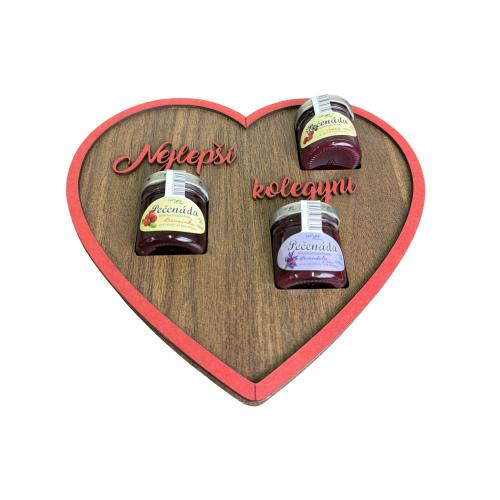 Dřevěné srdce 24cm s pečenádami - Kolegyni