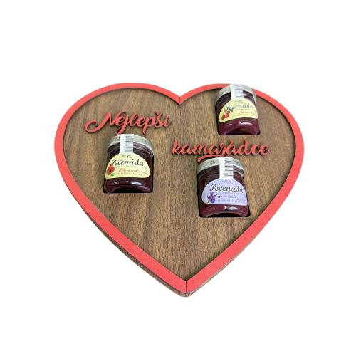 Dřevěné srdce 24cm s pečenádami - Kamarádce