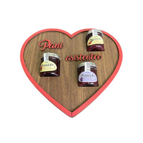 Dřevěné srdce 24cm s pečenádami - Asistentce