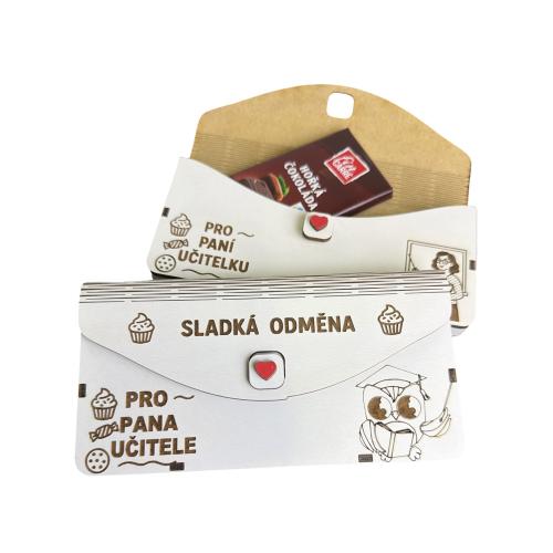 Čokoláda 40g v dřevěné krabičce - Sladká odměna učitel