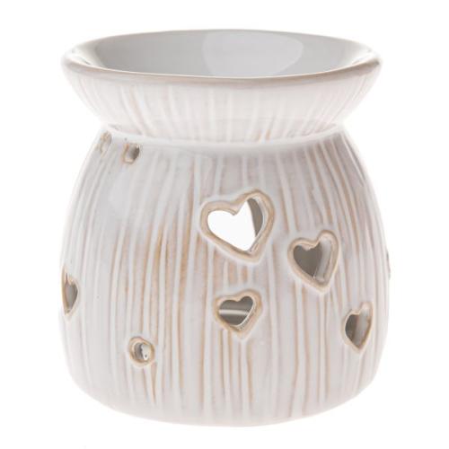 Aromalampa 10cm bílá srdce - FUD22152