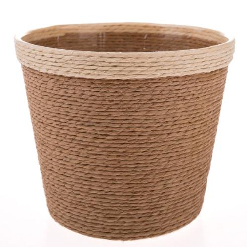 Obal na květináč + plast 13cm hnědý - EGA114