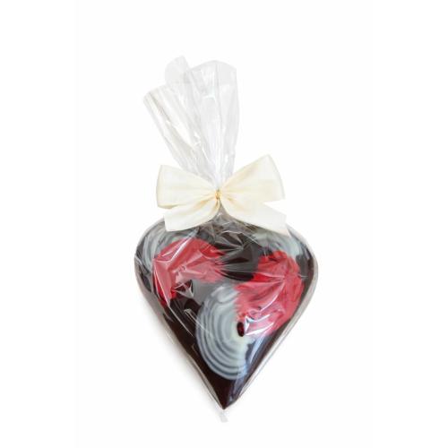 Čokoláda srdce duté plněná srdíčky 100g - Hořká